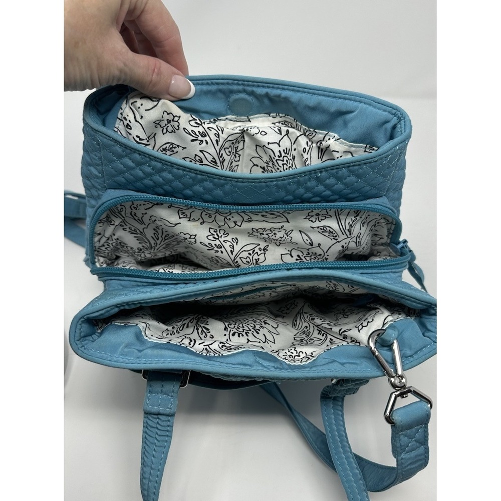 Vera Bradley quilted microfiber bag in solid Teal Very Clean - Picture 2 of 5